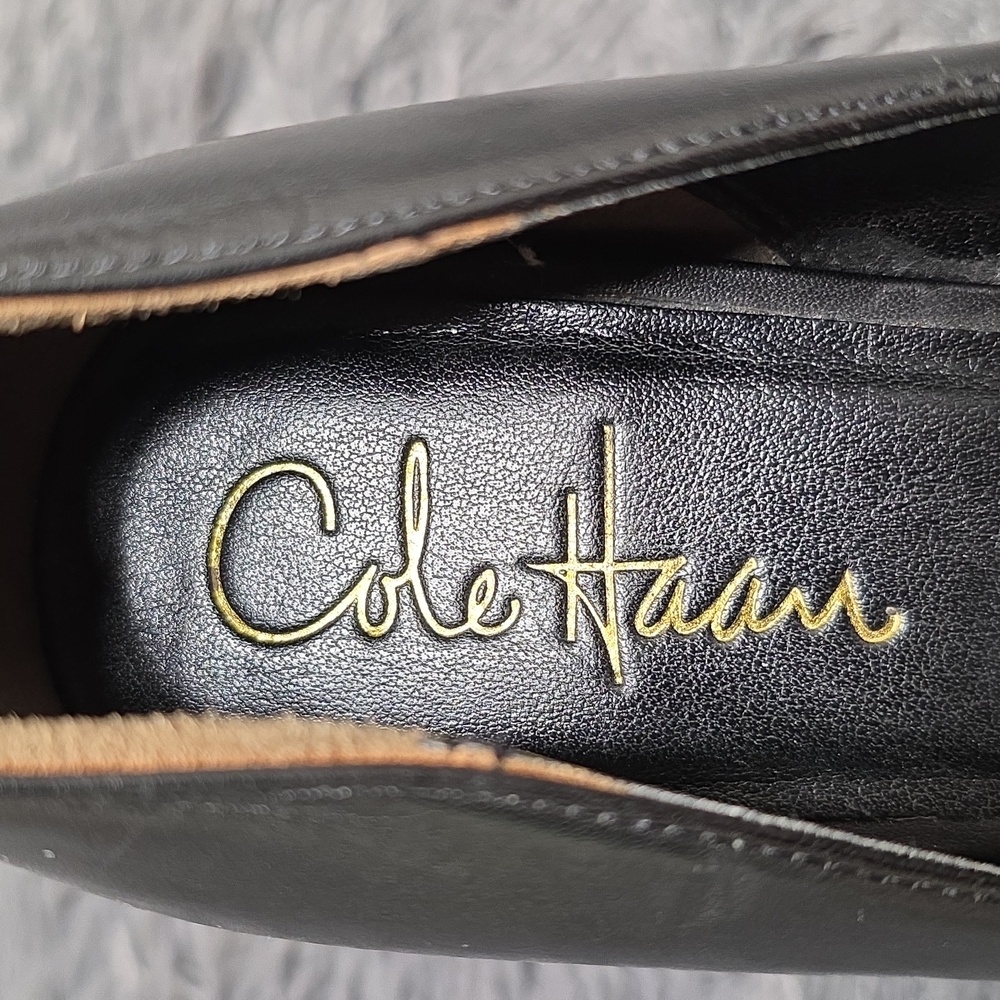 Cole Haan Black Peep-Toe Cork Wedge Espadrille. Size 6.5. EUC - Picture 7 of 8